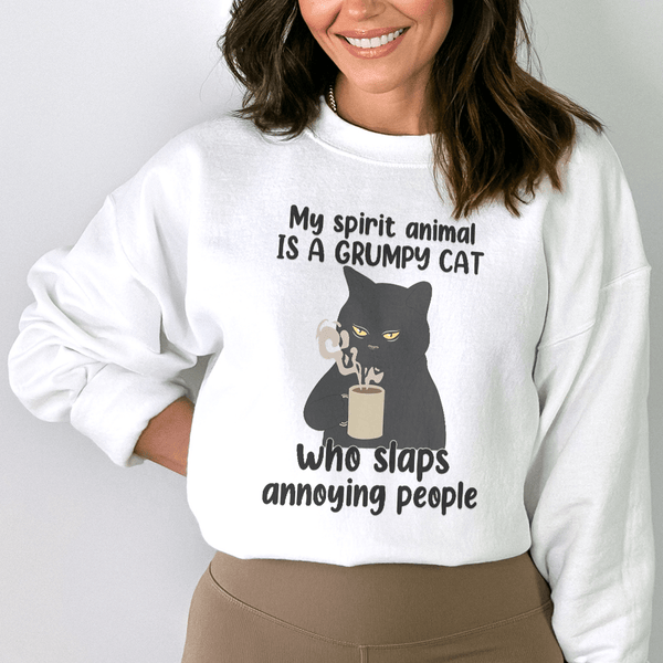 My Spirit Animal Is A Grumpy Cat Sweatshirt White / S Peachy Sunday T-Shirt