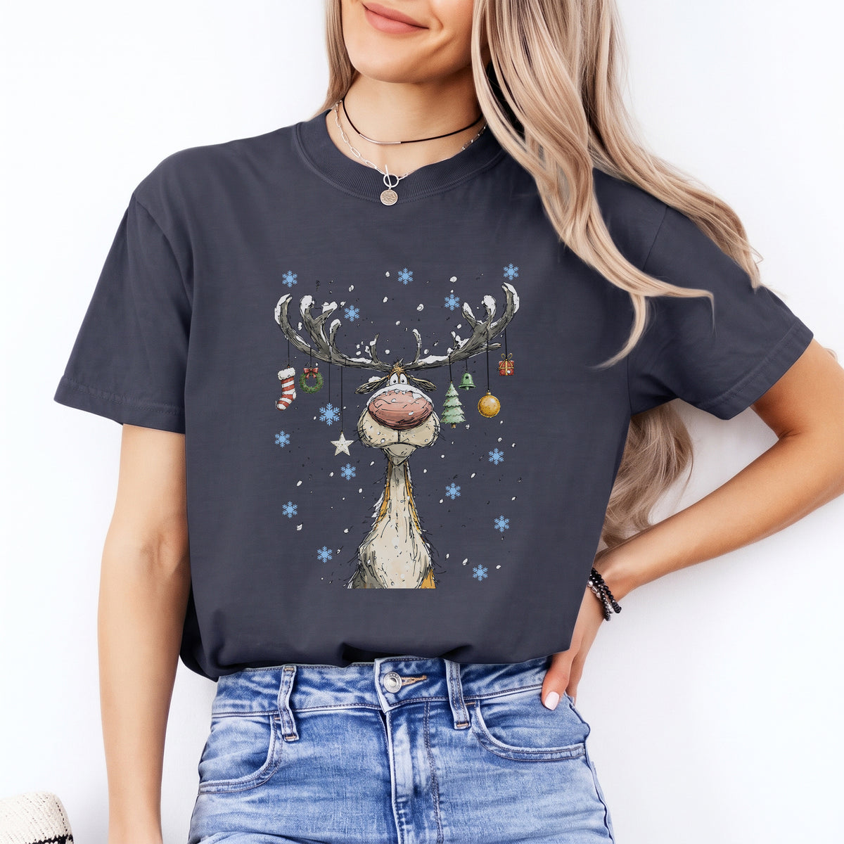 Cute Christmas Reindeer Tee