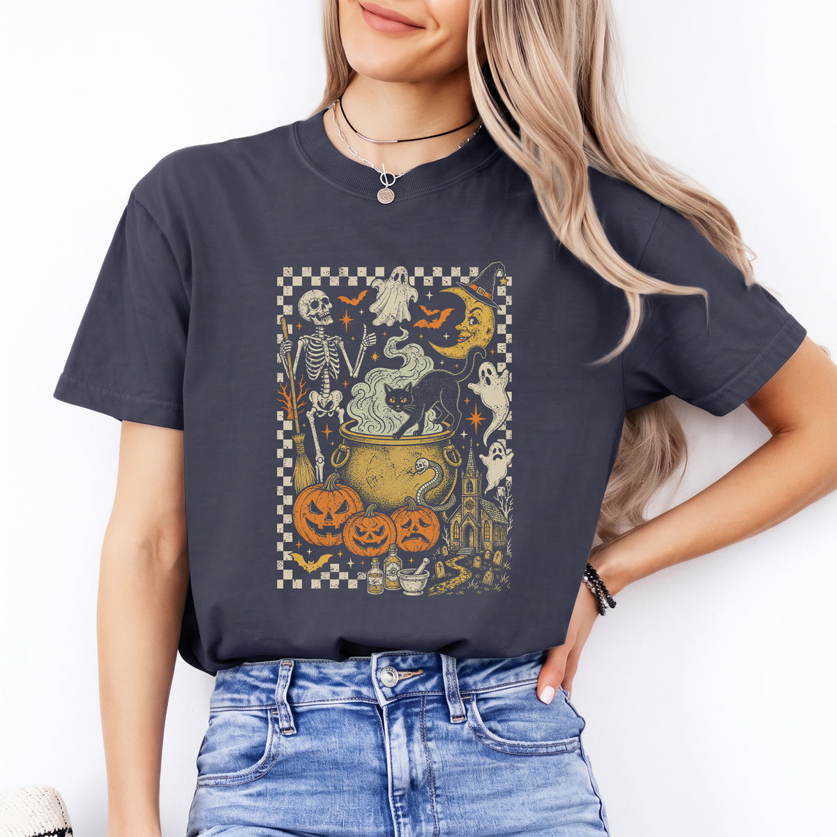 Halloween-T-Shirt im Retro-Grusel-Look