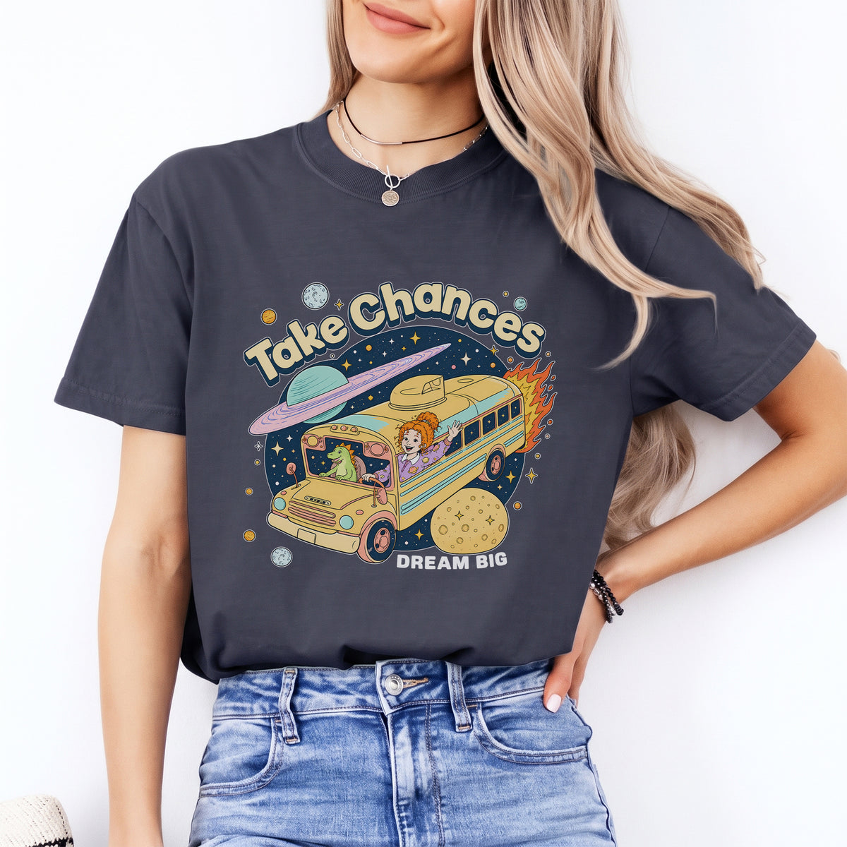 90s Science Teacher Nostalgia Graphic Top Take Chances DREAM BIG