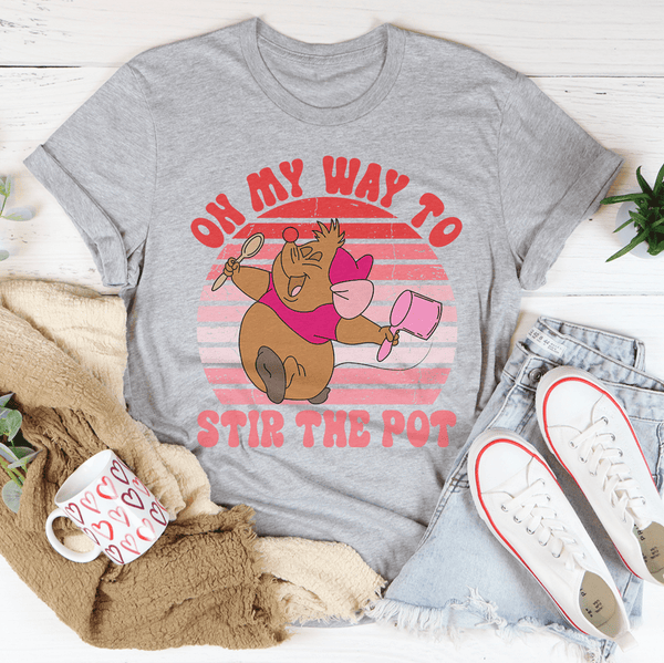 On My Way To Stir The Pot Tee Athletic Heather / S Peachy Sunday T-Shirt