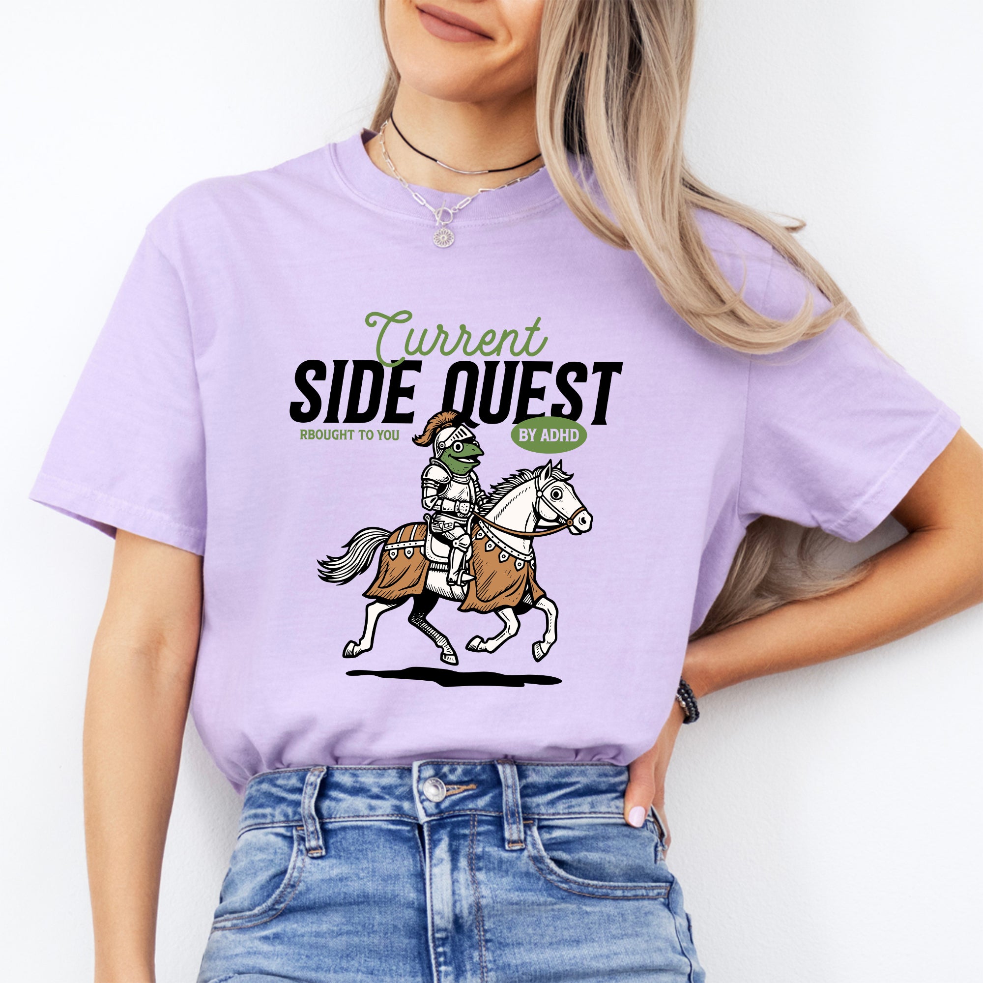 T-shirt humoristique ADHD « Quête secondaire du moment »