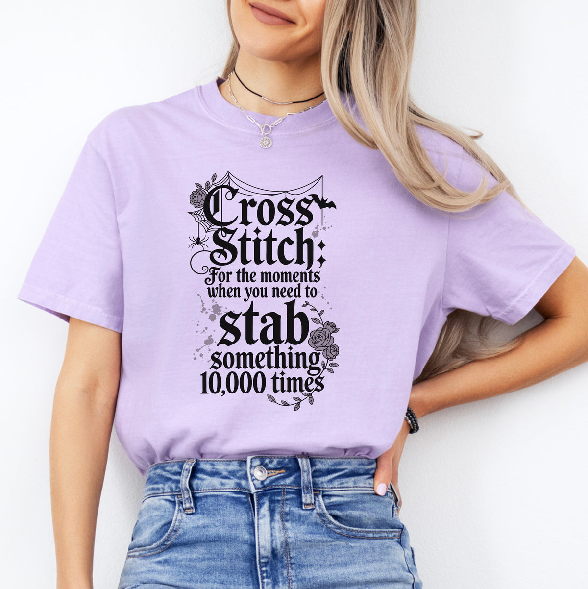 T-shirt à broderie au point de croix