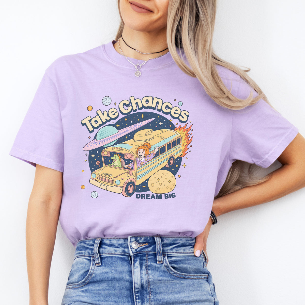 90s Science Teacher Nostalgia Graphic Top Take Chances DREAM BIG