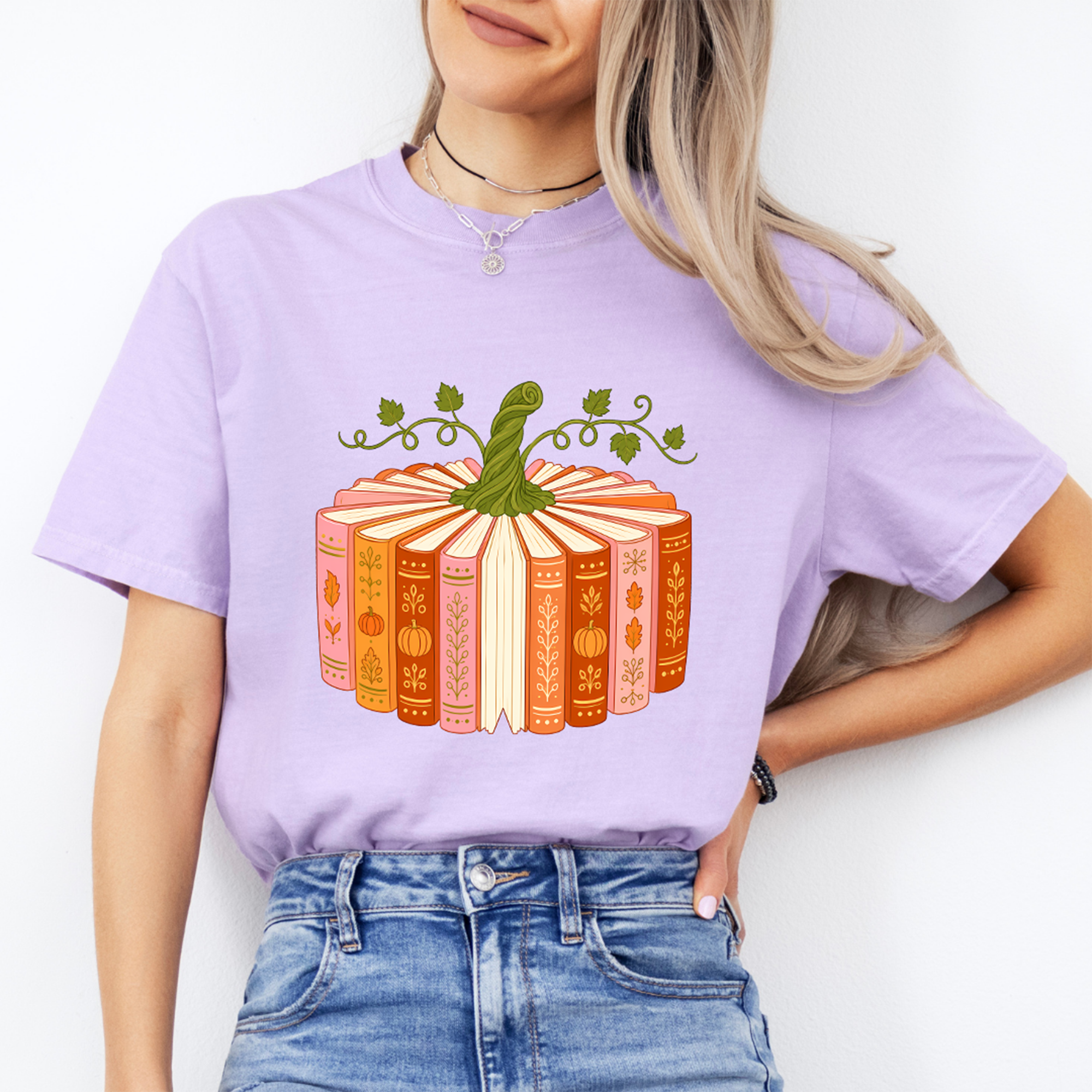 Bücher-Kürbis-T-Shirt