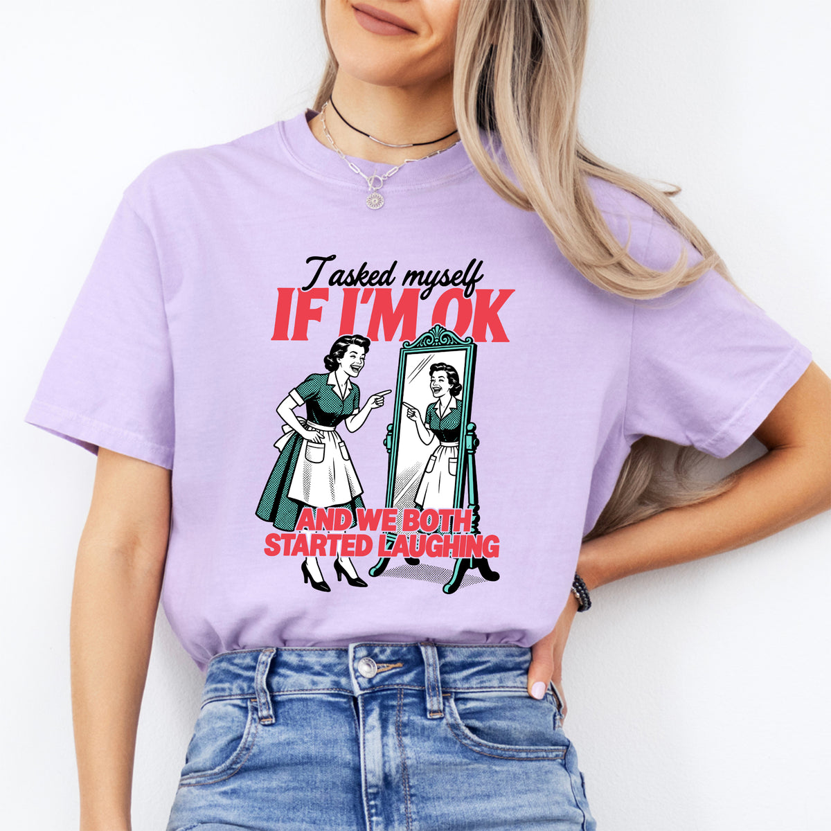 Lustiges Mental-Health-T-Shirt „Ich habe mich gefragt, ob es mir gut geht“