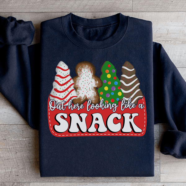 Out Here Looking Like A Snack Christmas Sweatshirt Black / S Peachy Sunday T-Shirt