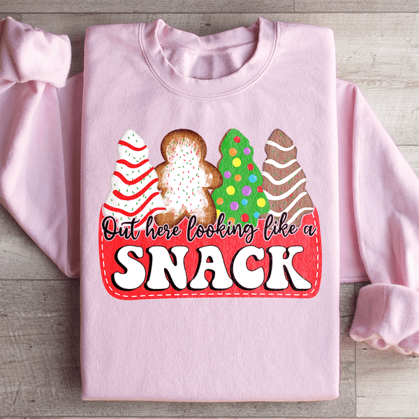 Out Here Looking Like A Snack Christmas Sweatshirt Light Pink / S Peachy Sunday T-Shirt