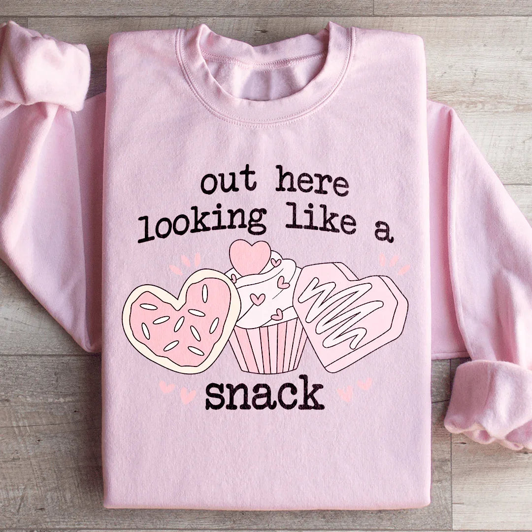 Out Here Looking Like A Snack Sweatshirt Light Pink / S Peachy Sunday T-Shirt