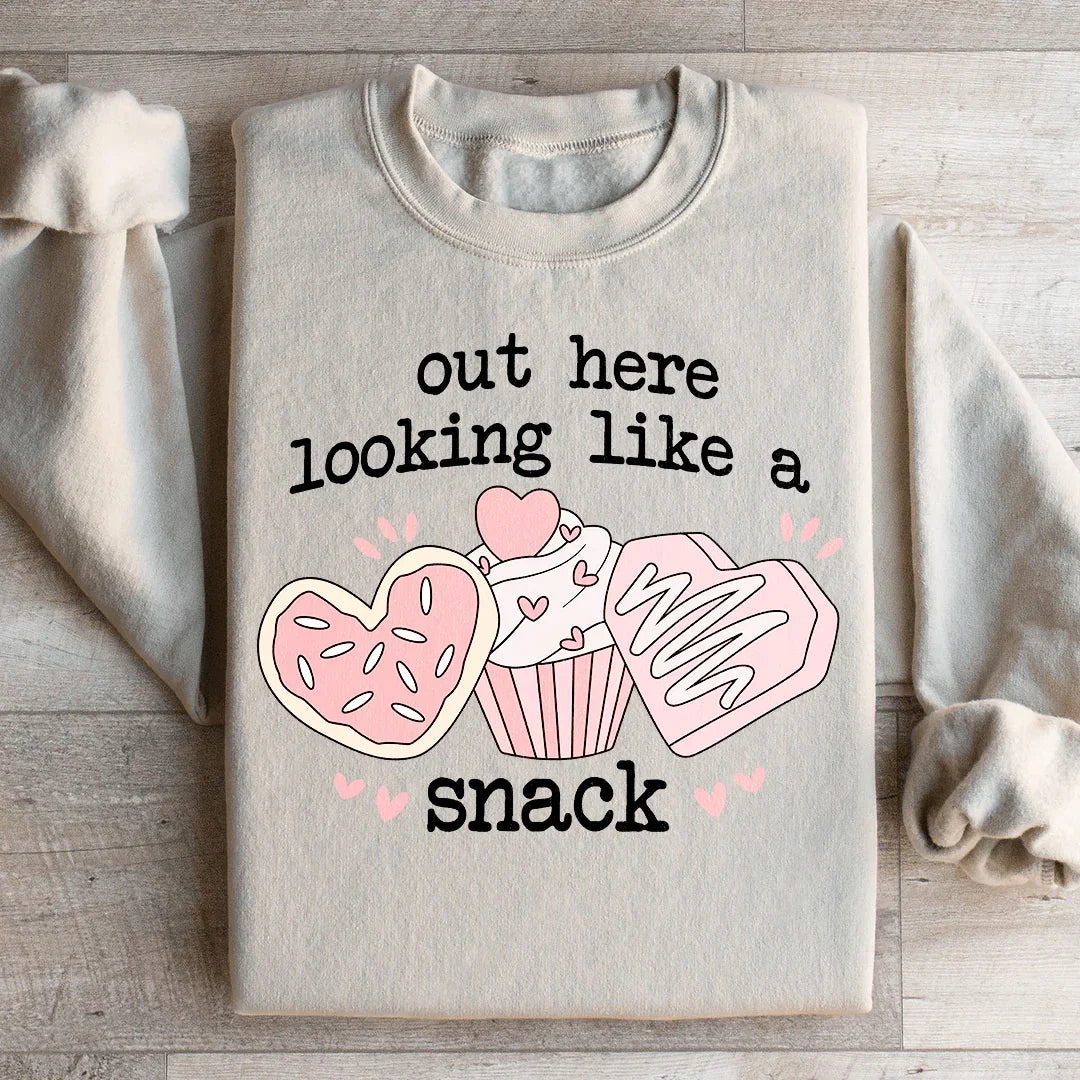 Out Here Looking Like A Snack Sweatshirt Sand / S Peachy Sunday T-Shirt
