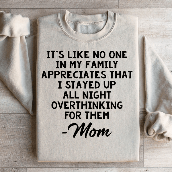 Overthinking Mom Sweatshirt Sand / S Peachy Sunday T-Shirt