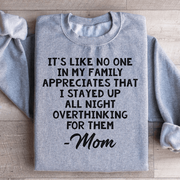Overthinking Mom Sweatshirt Sport Grey / S Peachy Sunday T-Shirt
