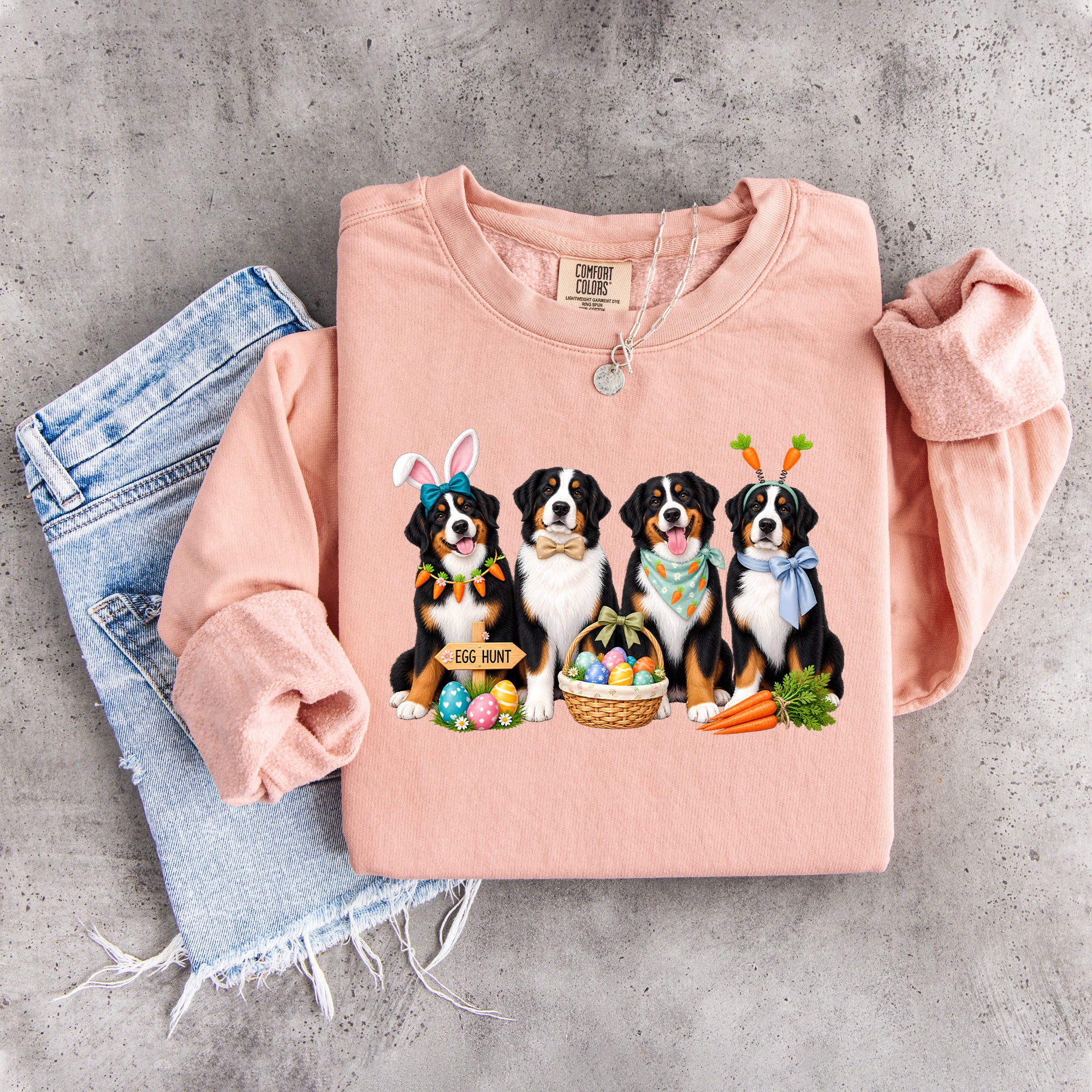 Oster-Sweatshirt mit Berner Sennenhund