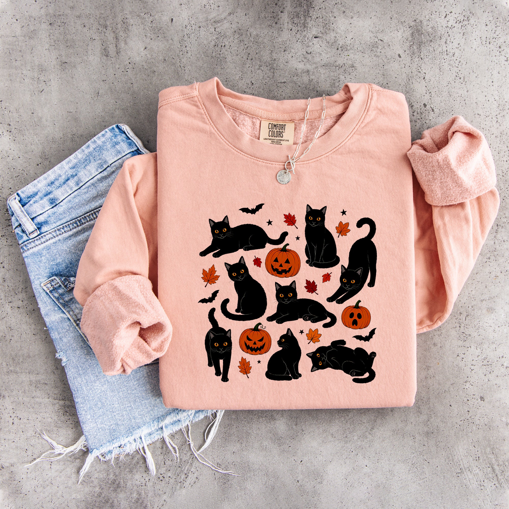 Sudadera de gato otoñal con calabaza