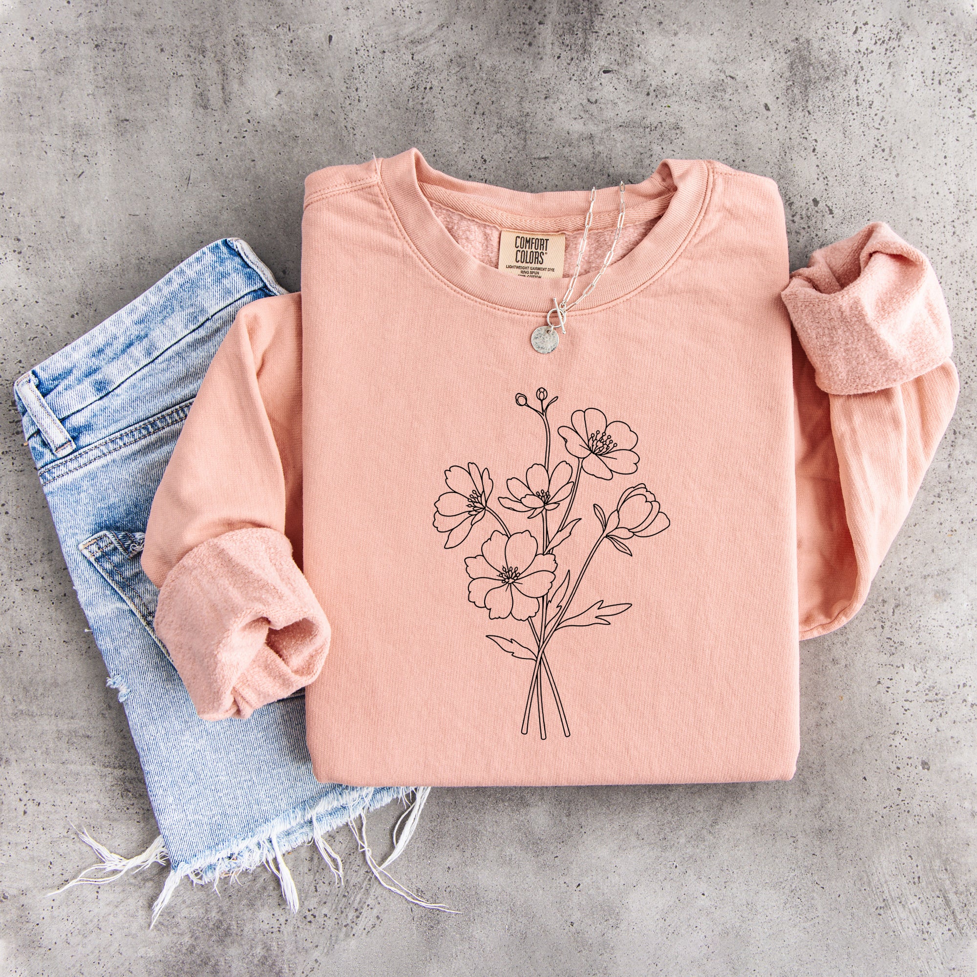 Boho-Wildblumen-Sweatshirt