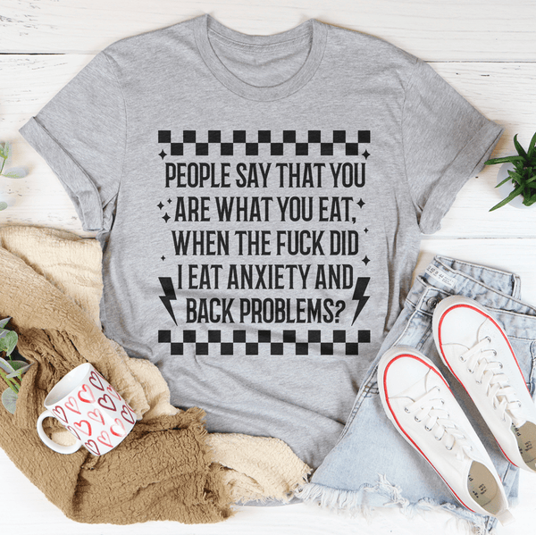 People Say That You Are What You Eat Tee Athletic Heather / S Peachy Sunday T-Shirt