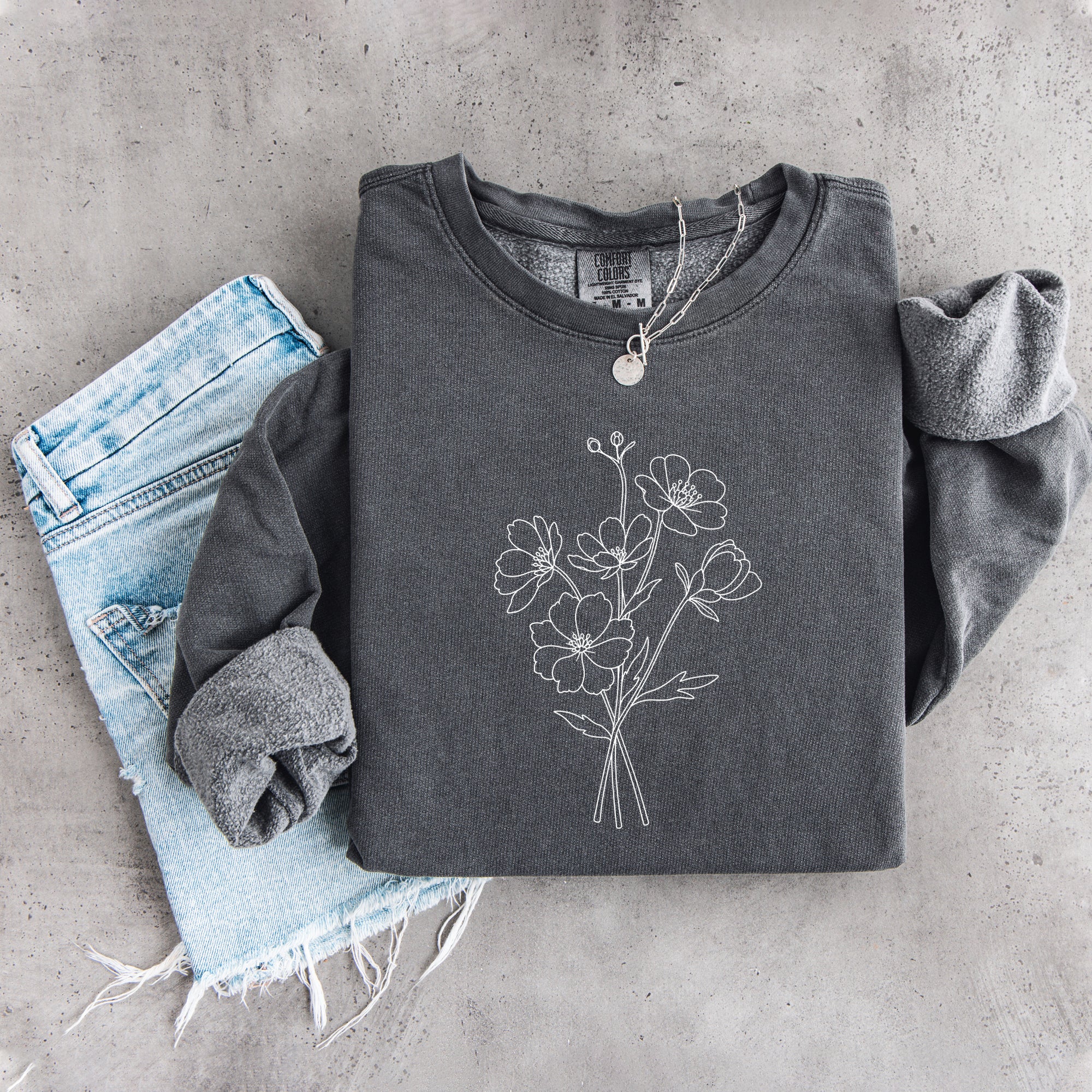 Boho-Wildblumen-Sweatshirt