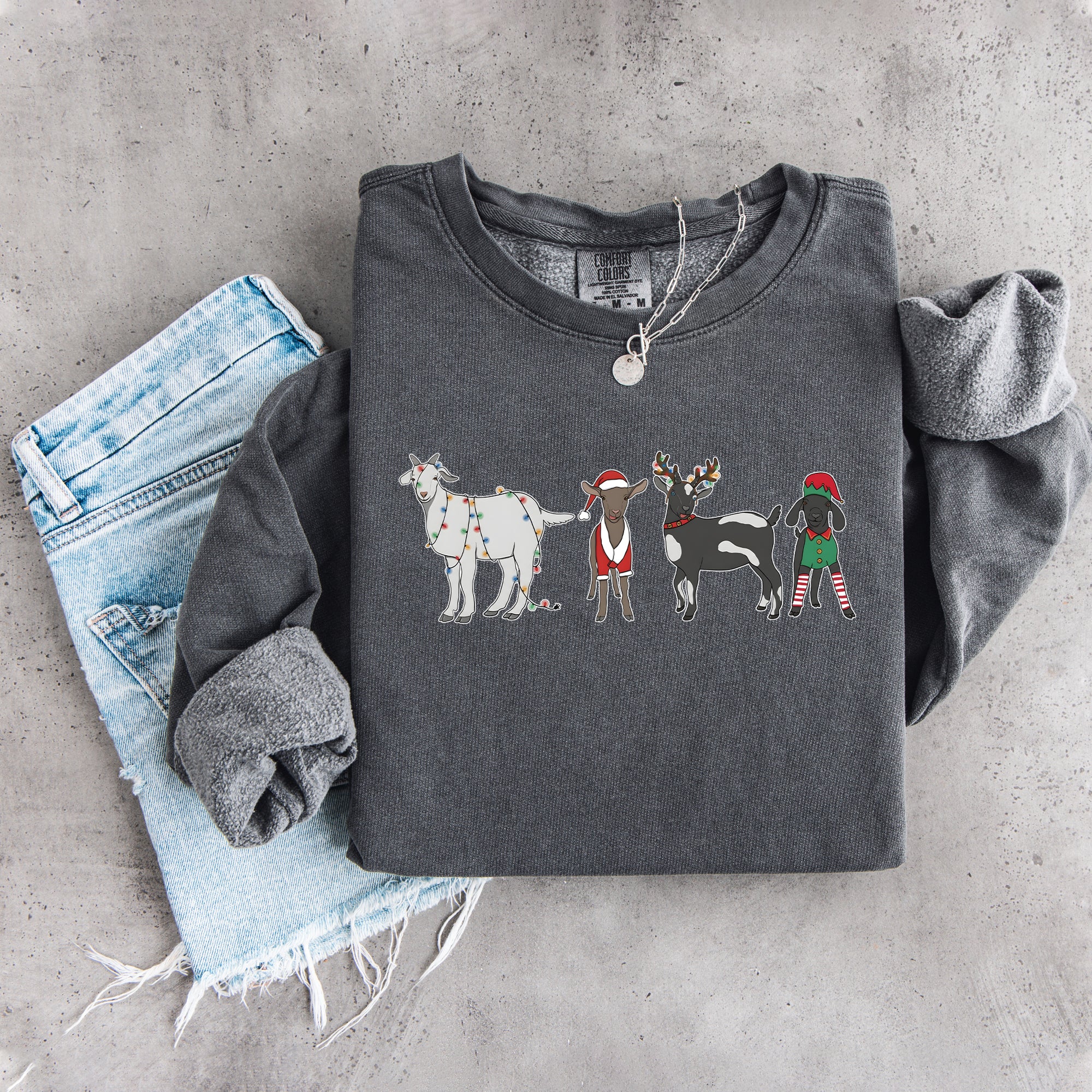 Weihnachts-Ziegen-Sweatshirt