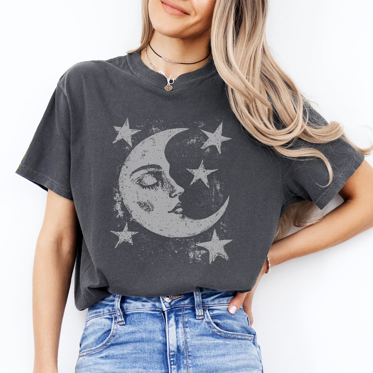 T-shirt Lune et étoiles célestes
