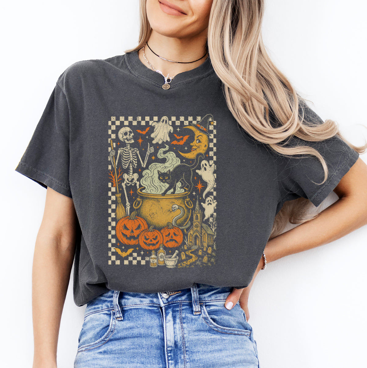 Halloween-T-Shirt im Retro-Grusel-Look