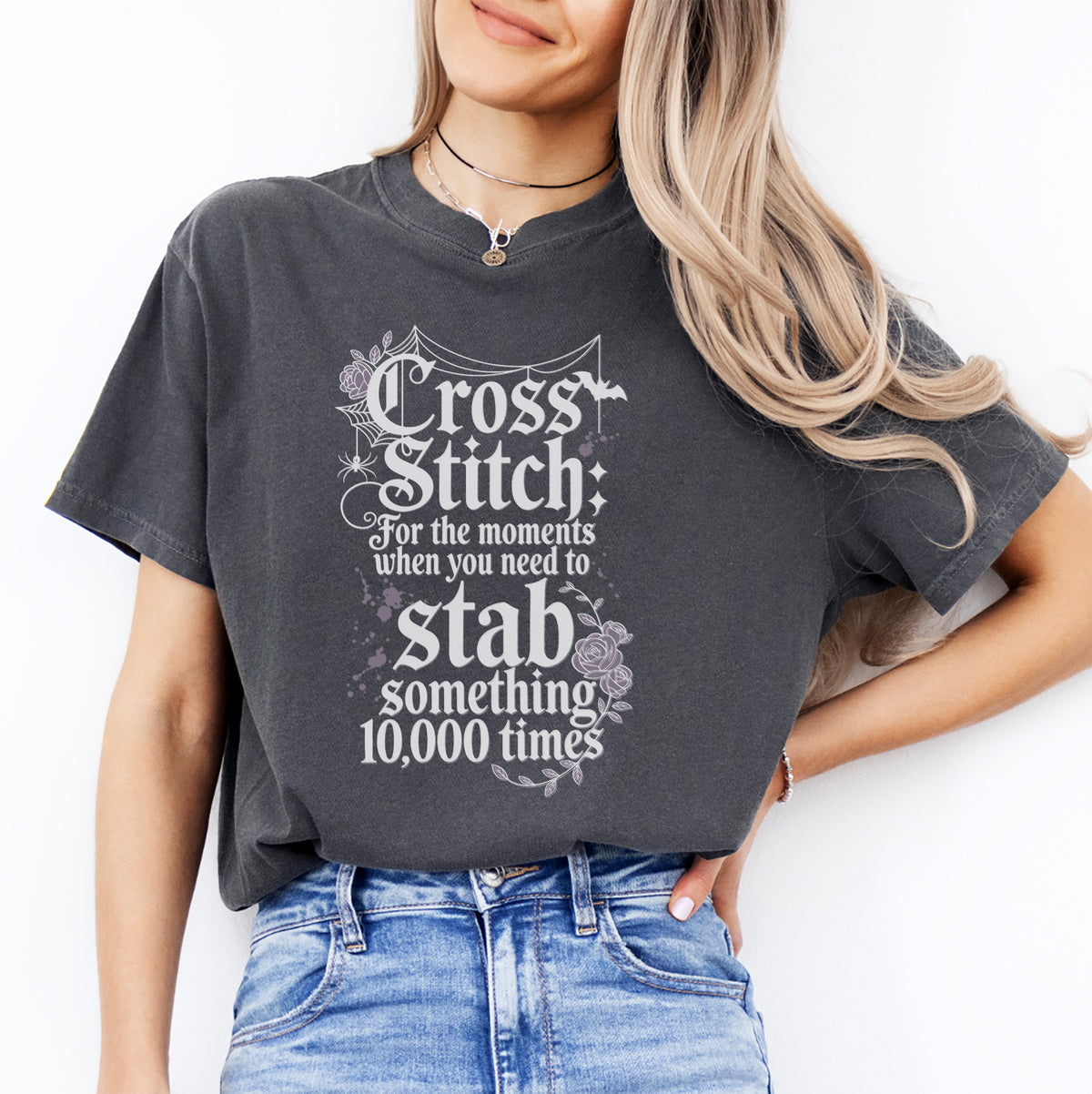 T-shirt à broderie au point de croix
