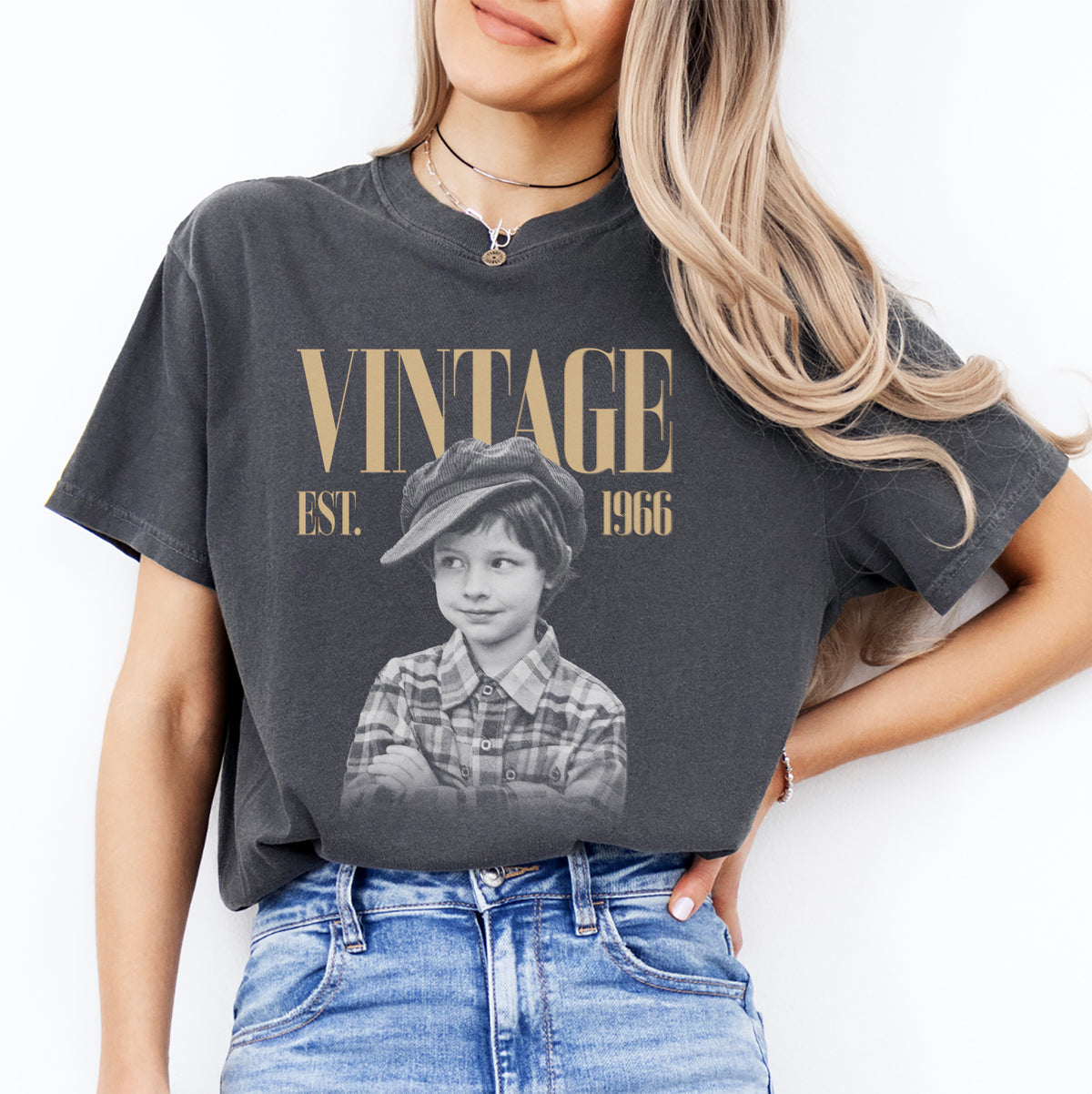 Personalisierbares Vintage-Fotoshirt von 1966