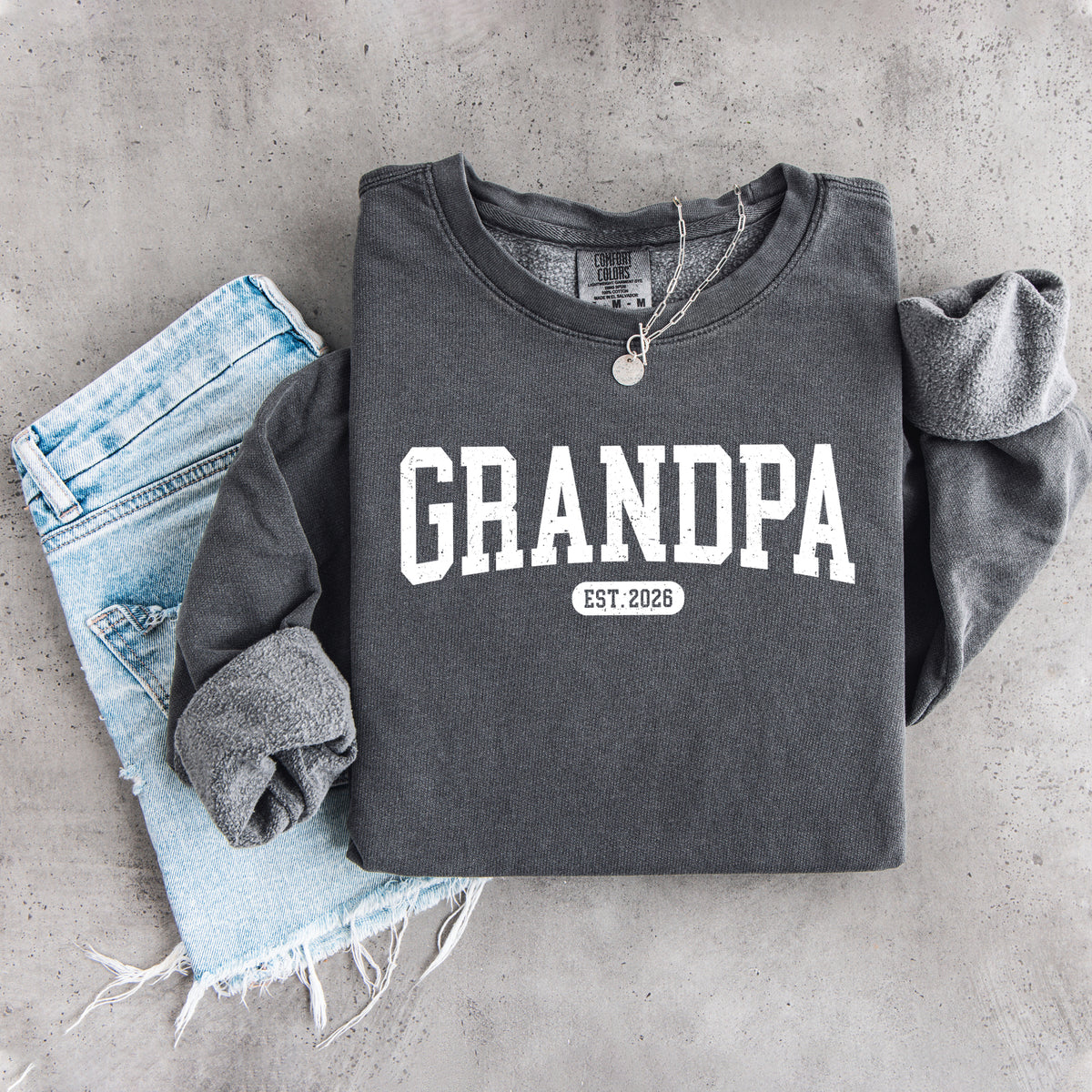 Personalisierbares College-Sweatshirt für Opa mit Gründungsjahr
