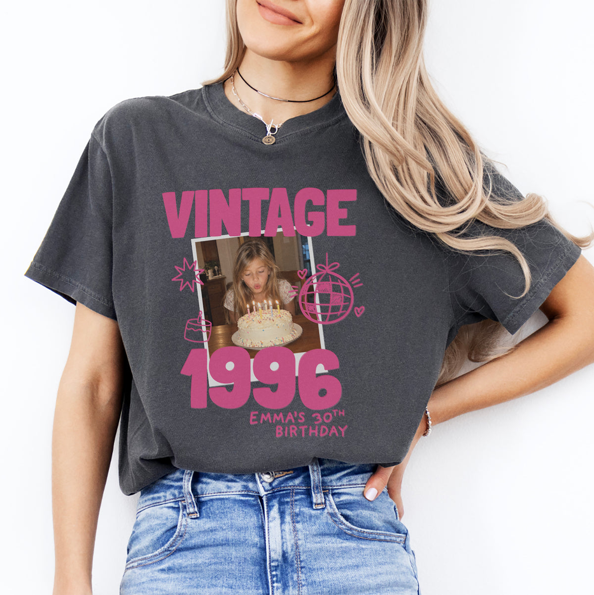 Personalisiertes Vintage-Foto- und Jahrgangs-T-Shirt