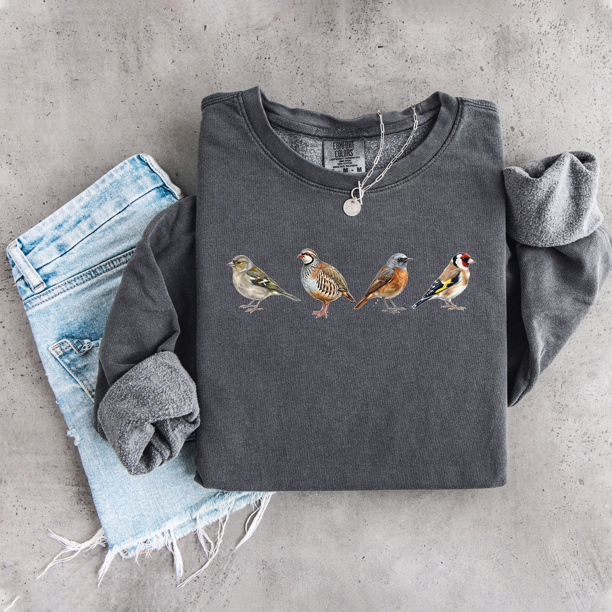 Vintage Illustrated Songbirds Nature Sweatshirt