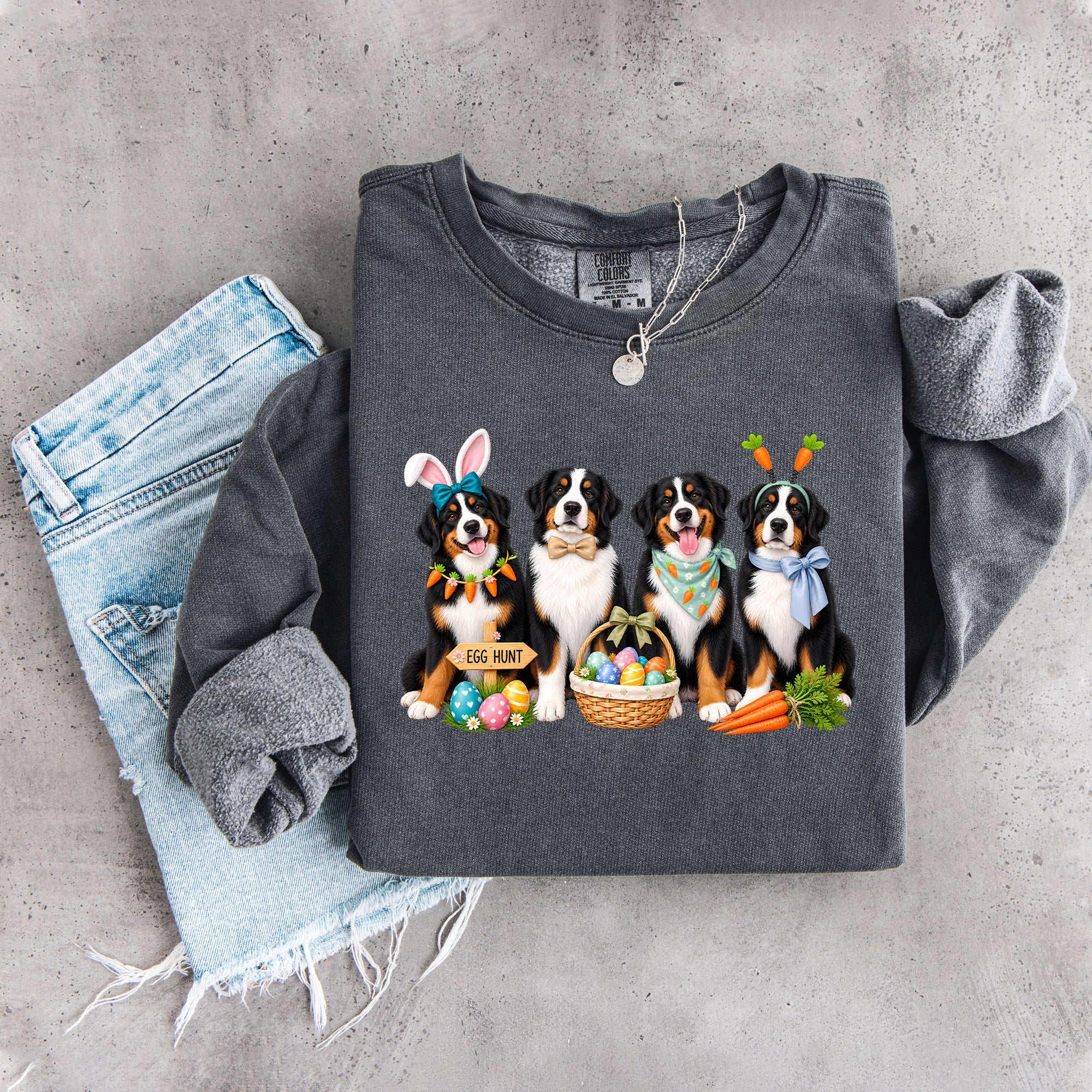 Oster-Sweatshirt mit Berner Sennenhund