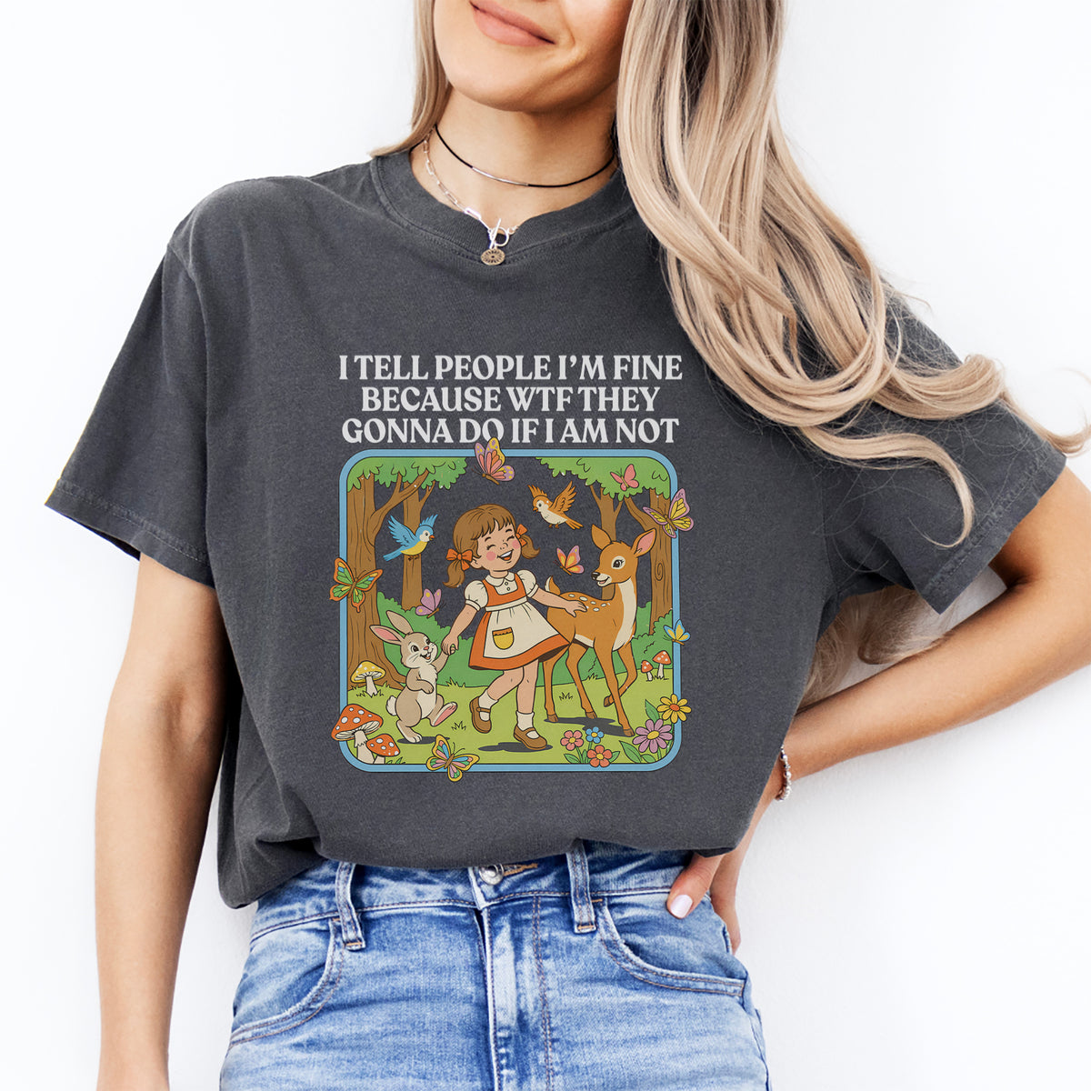 "I Tell People I'm Fine" – Relatable Sarcasm Casual Shirt