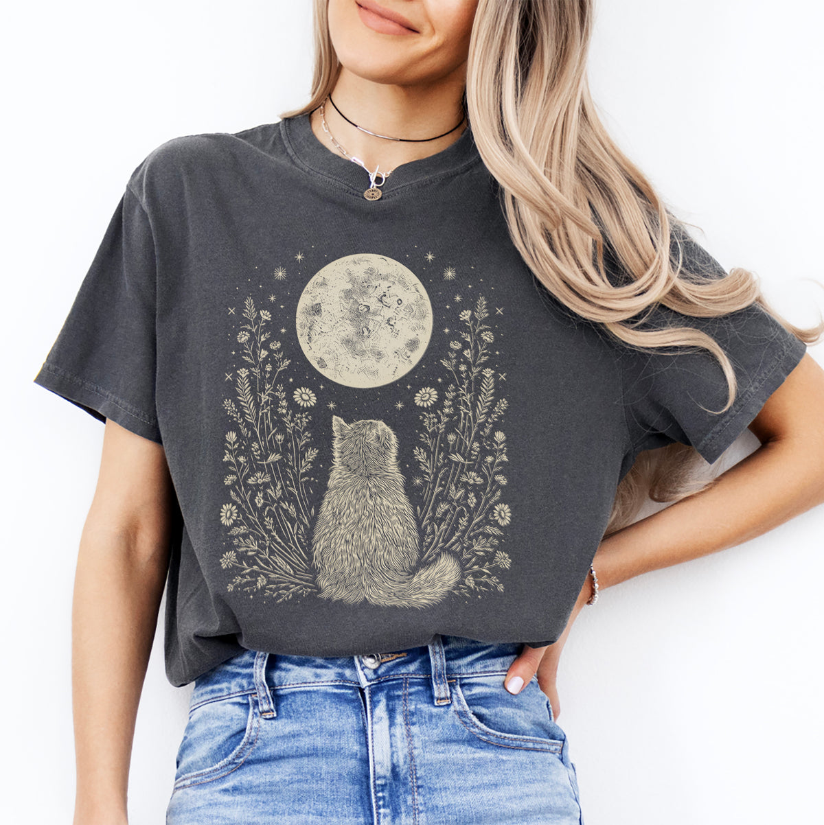 Celestial Cat Moon Tee