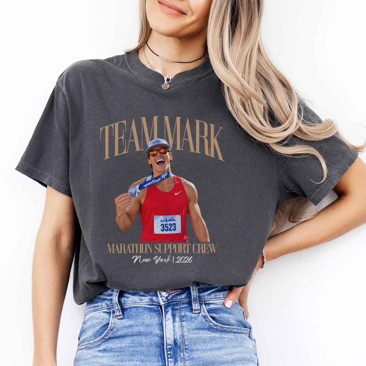 Personalized Marathon Support Crew Tee