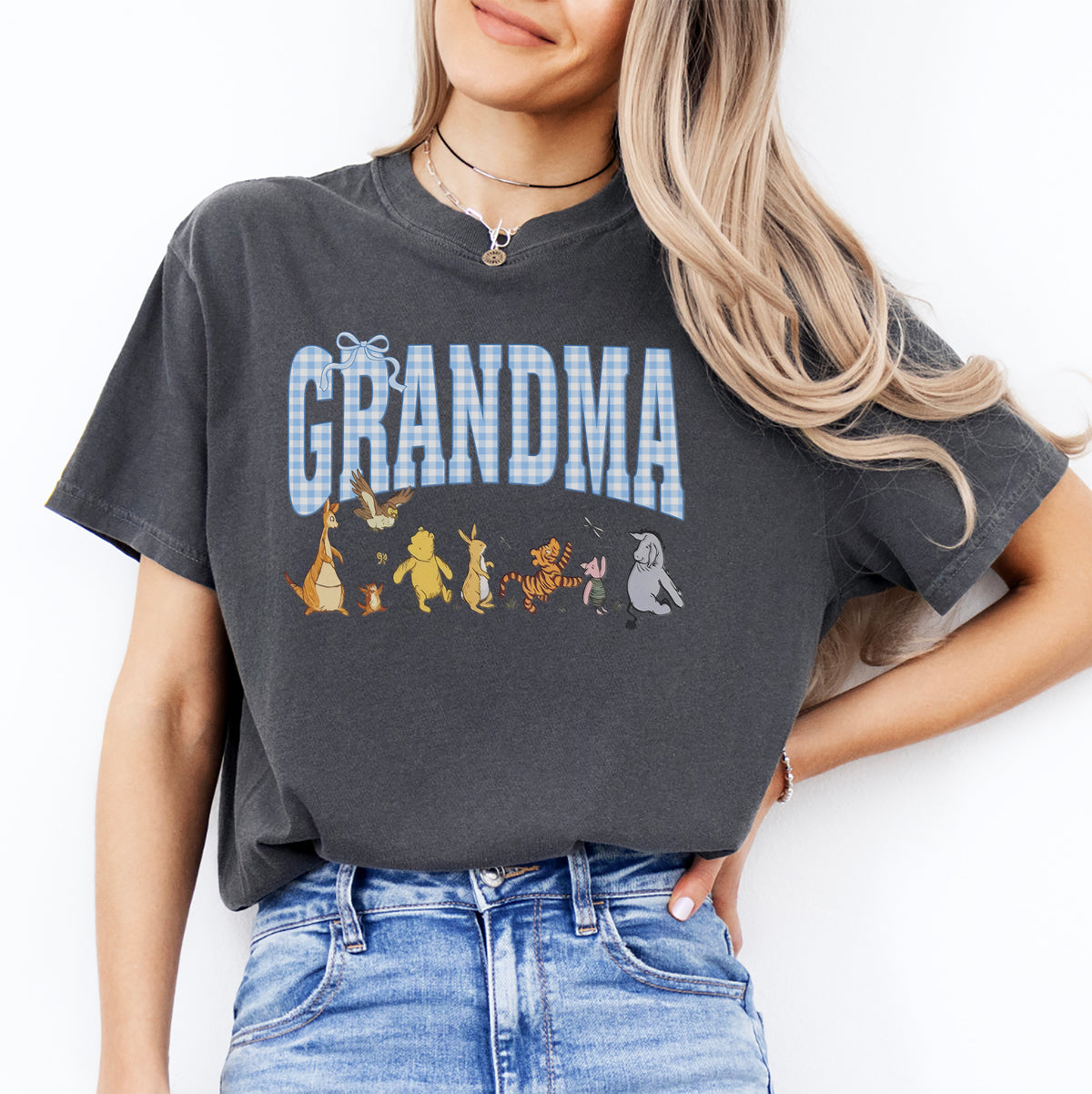 Personalisiertes kariertes Oma-T-Shirt