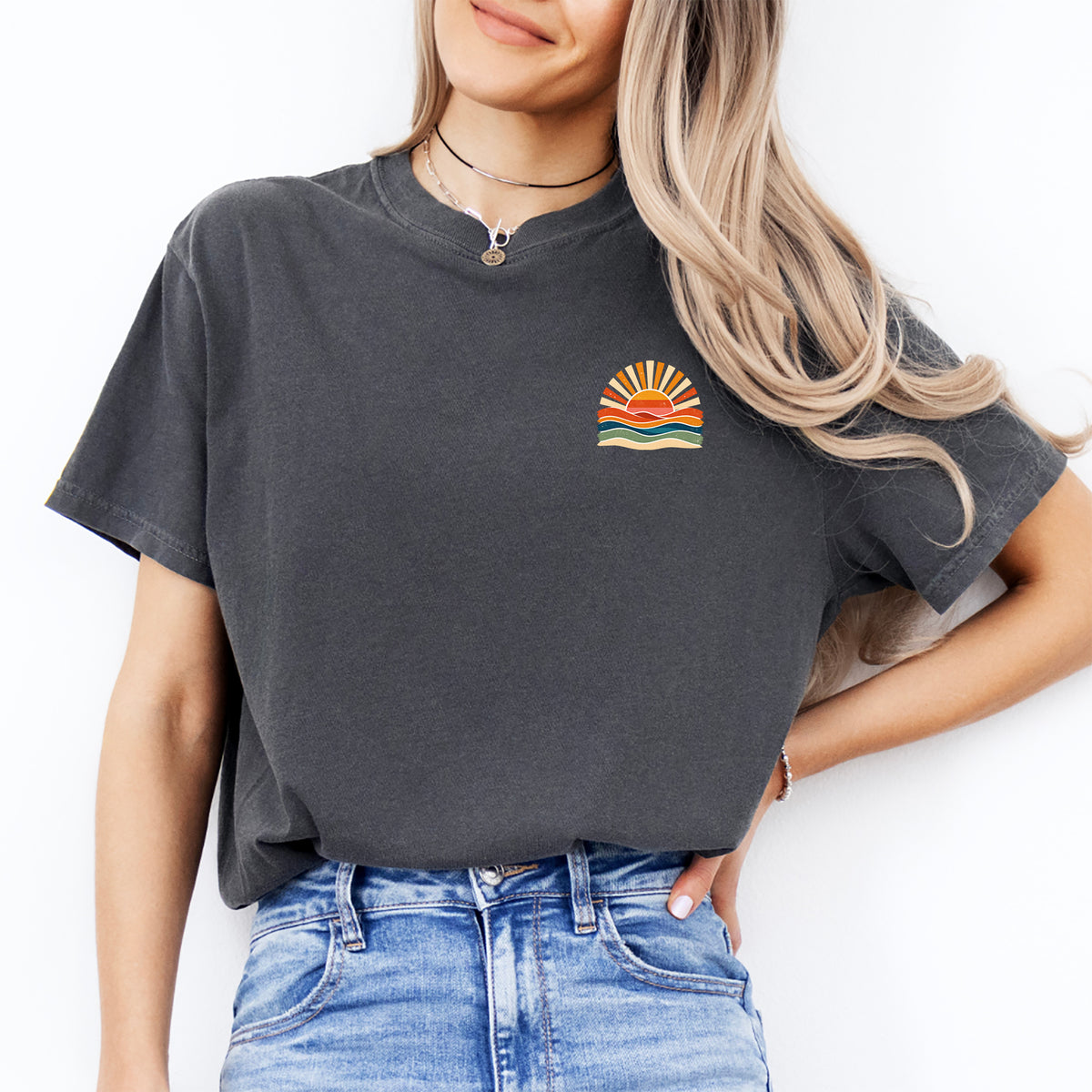 Retro-Ozean-Sonnen-Sommer-T-Shirt