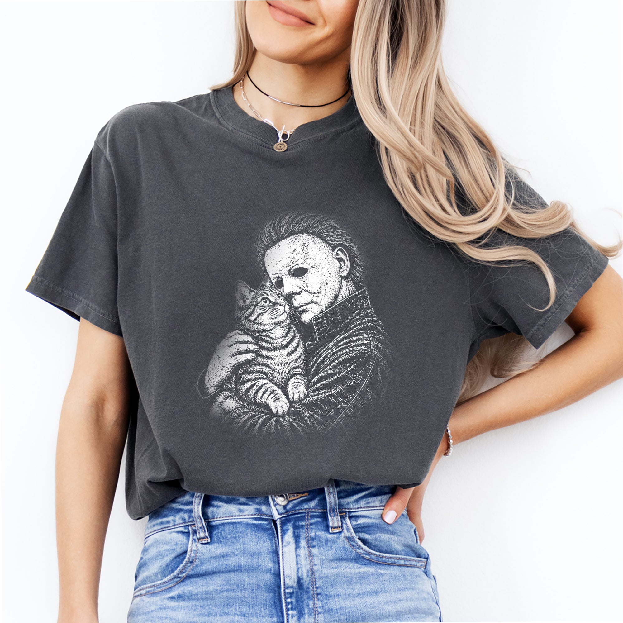 T-shirt « Horror Character Love » avec chat