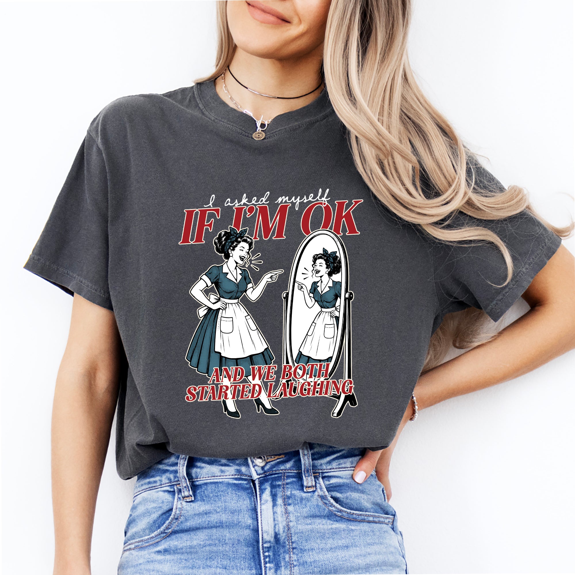 Lustiges Mental-Health-T-Shirt „Ich habe mich gefragt, ob es mir gut geht“