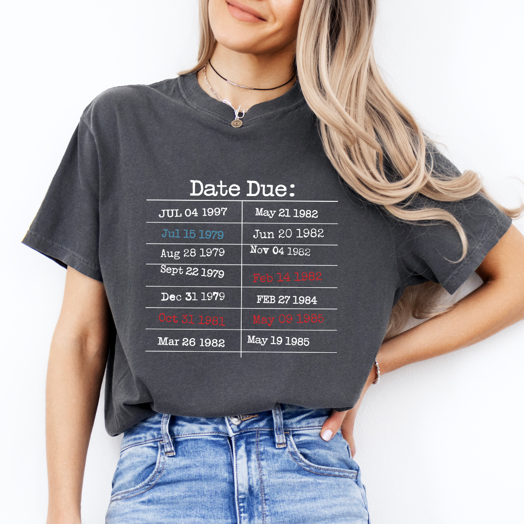 Retro Library Due Date Tee