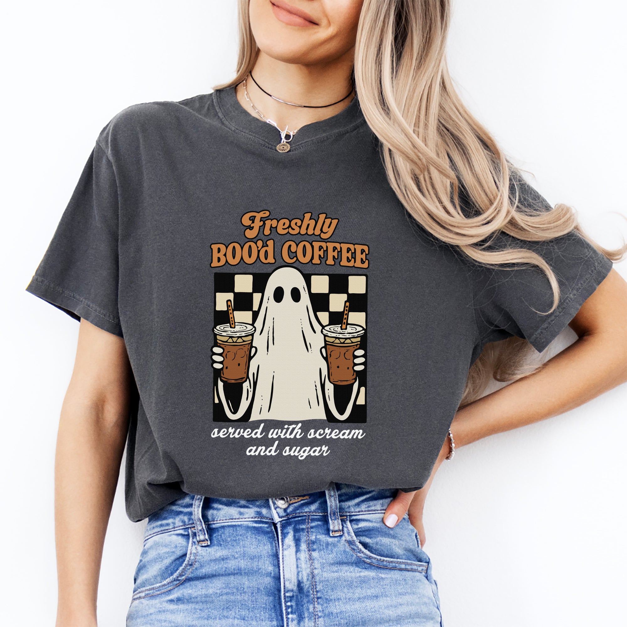 Camiseta de café «Freshly Boo'd»
