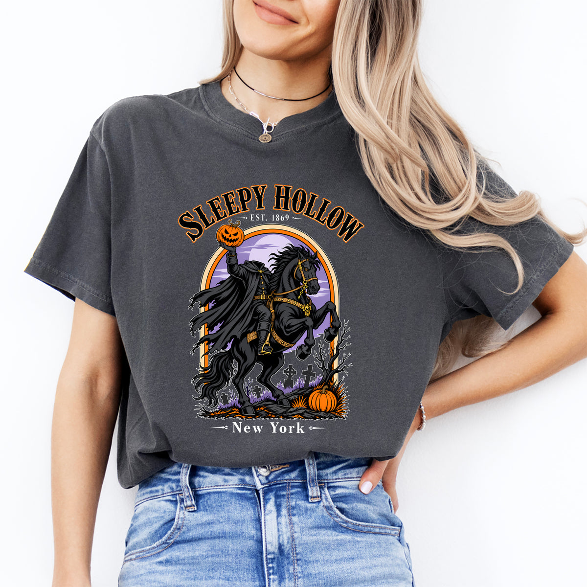 Vintage-Schlafy-Hollow-Grafik-T-Shirt