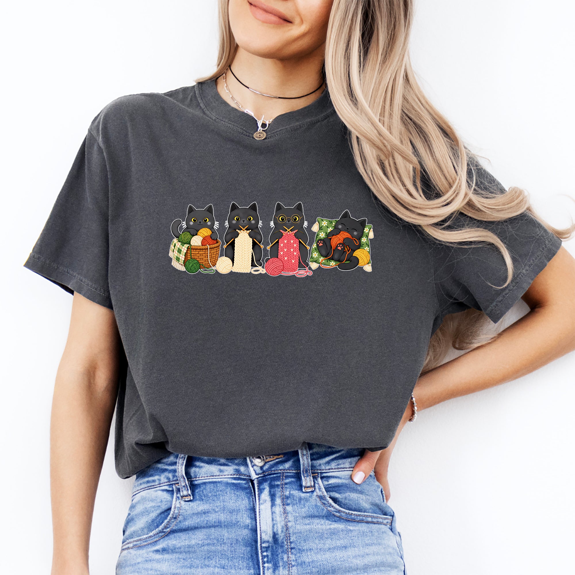 Black Cats Knitting Tee