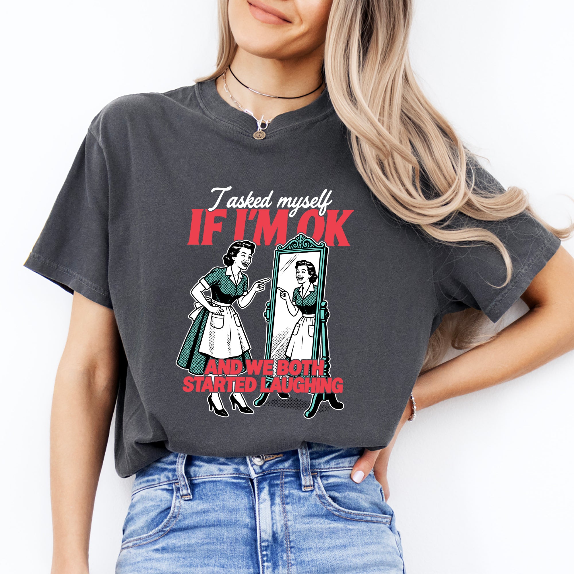 Lustiges Mental-Health-T-Shirt „Ich habe mich gefragt, ob es mir gut geht“