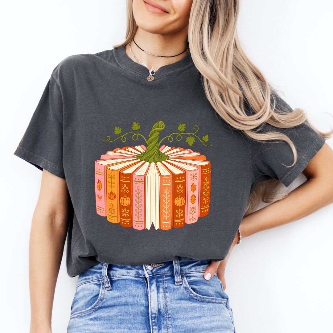 Bücher-Kürbis-T-Shirt