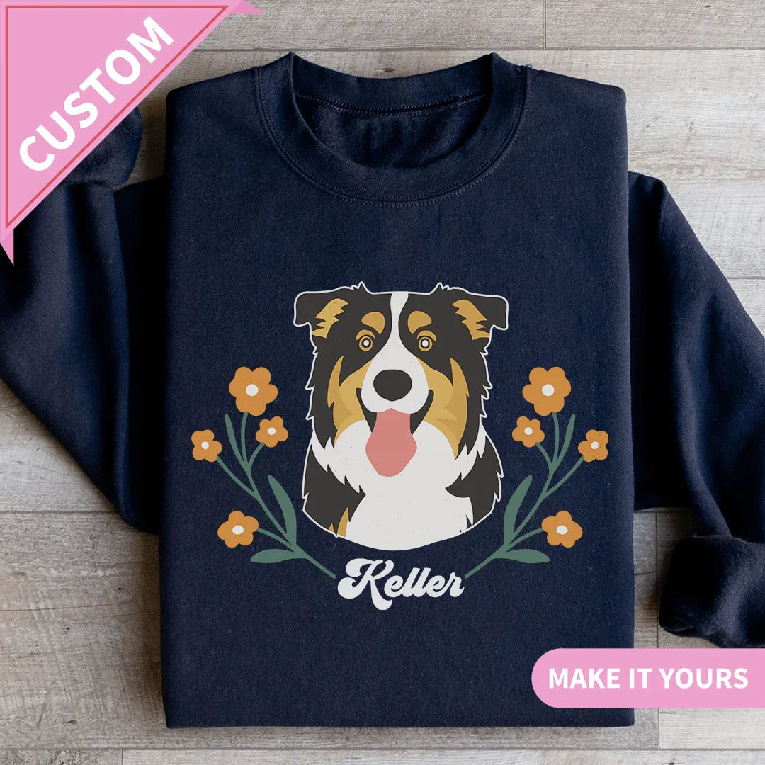 Personalized Dog Face Pet Crewneck For Owners Sweatshirt S / Black Printify Sweatshirt T-Shirt