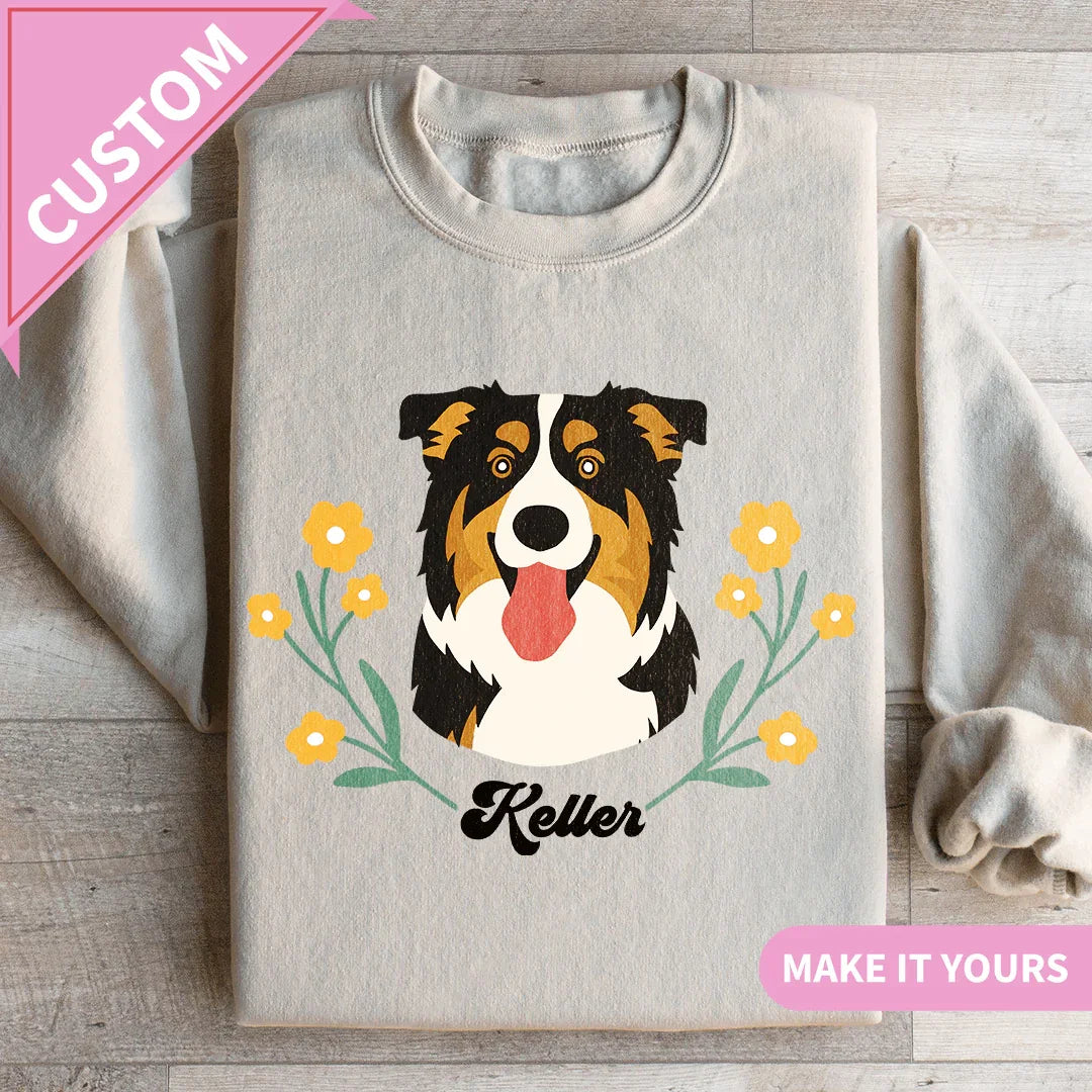 Personalized Dog Face Pet Crewneck For Owners Sweatshirt S / Sand Printify Sweatshirt T-Shirt
