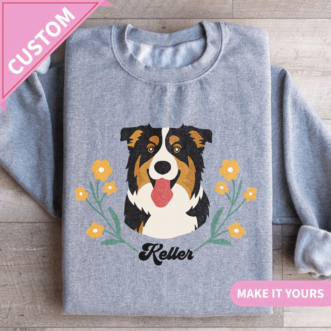 Personalized Dog Face Pet Crewneck For Owners Sweatshirt S / Sport Grey Printify Sweatshirt T-Shirt