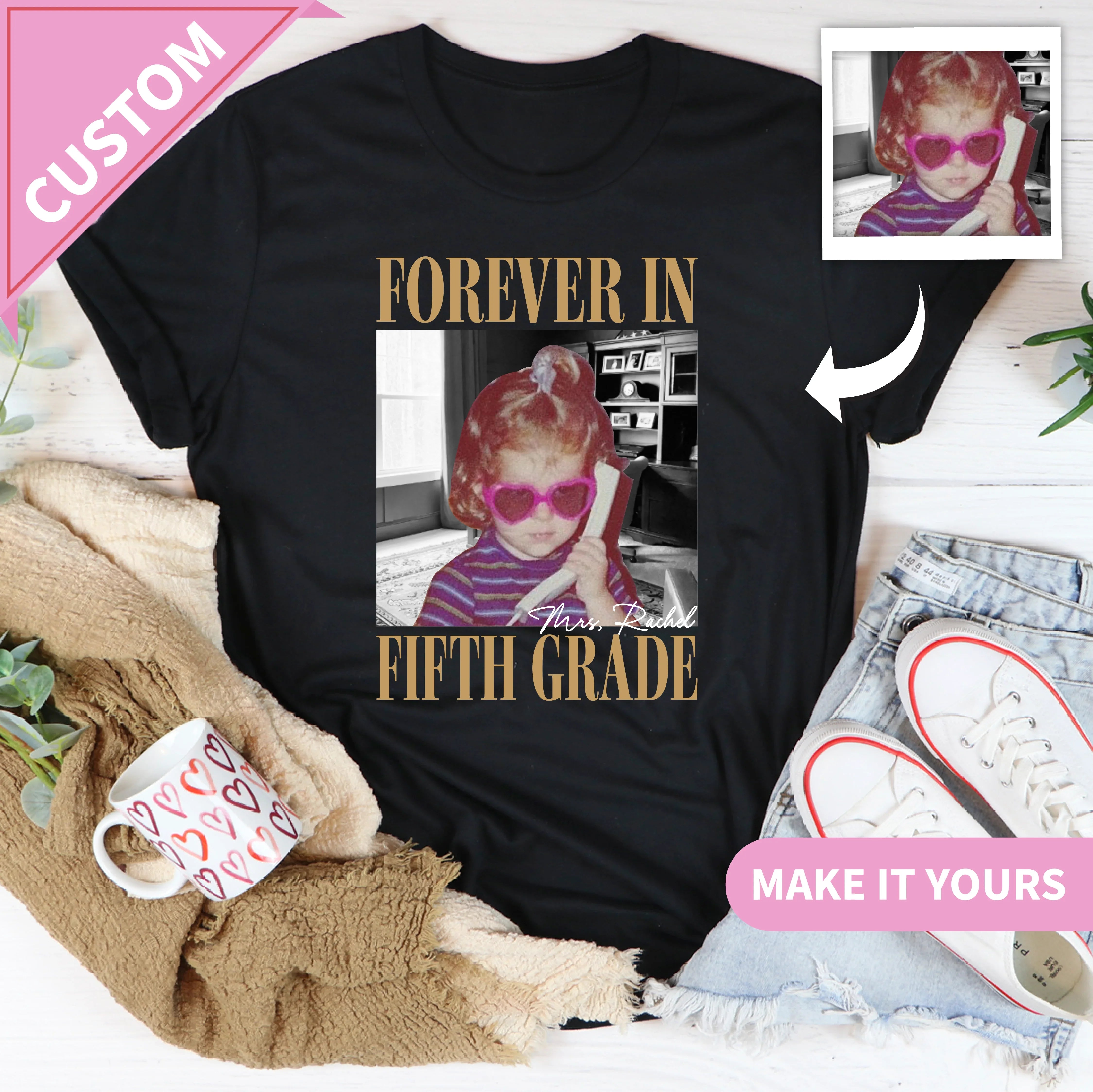 Personalized Forever In Fifth Grade Vintage Tee Printify T-Shirt T-Shirt