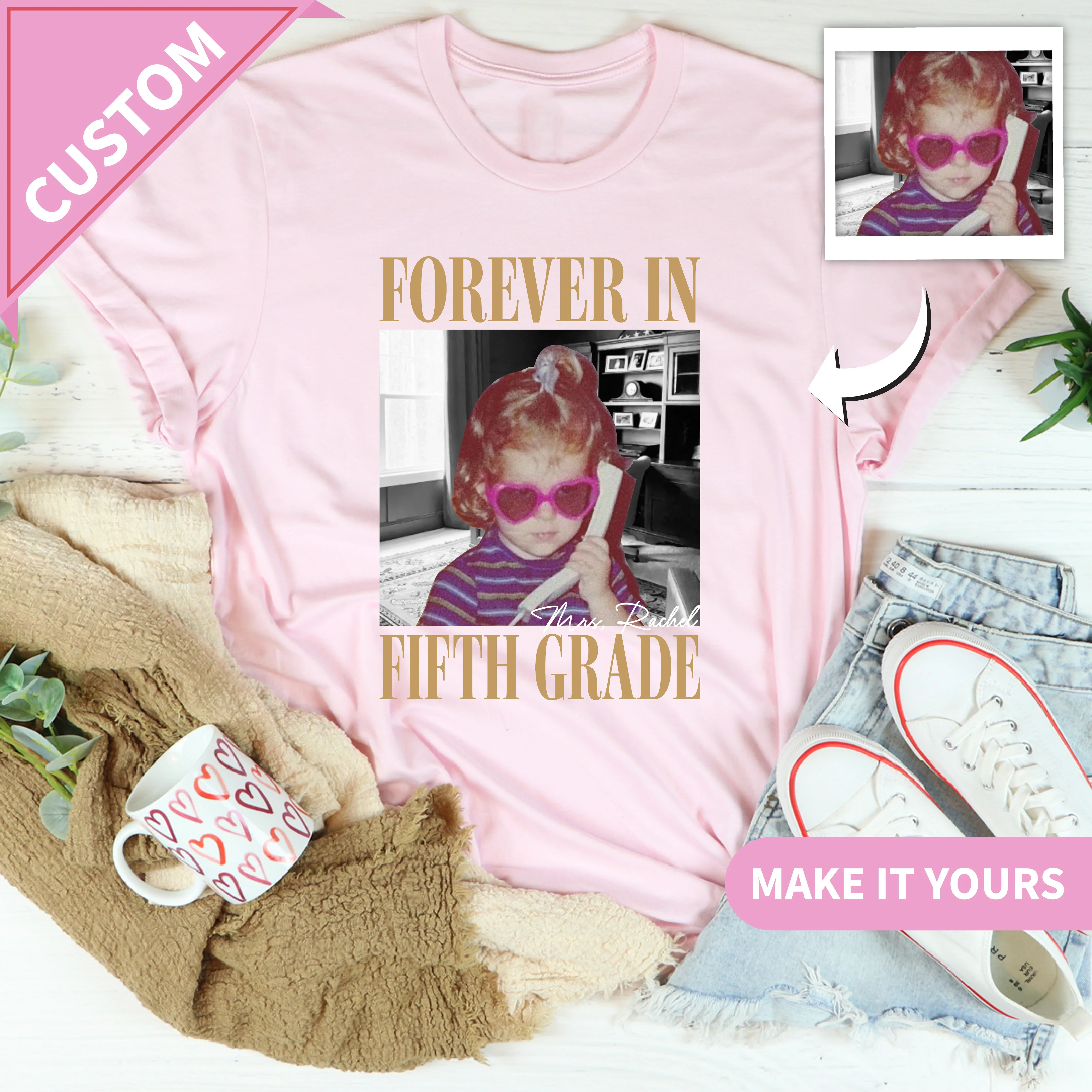 Personalized Forever In Fifth Grade Vintage Tee Printify T-Shirt T-Shirt