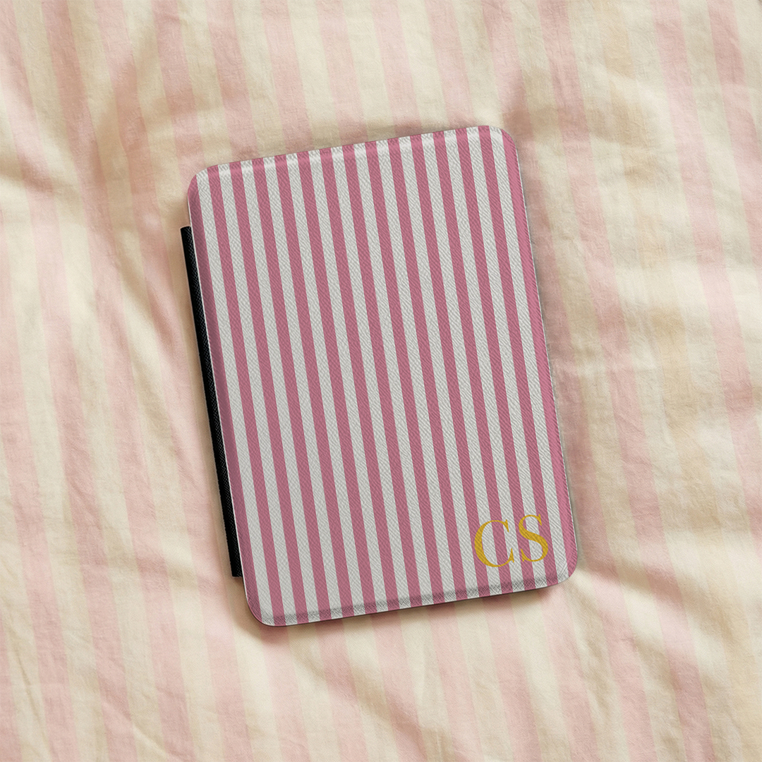 Funda personalizada para Kindle con rayas retro