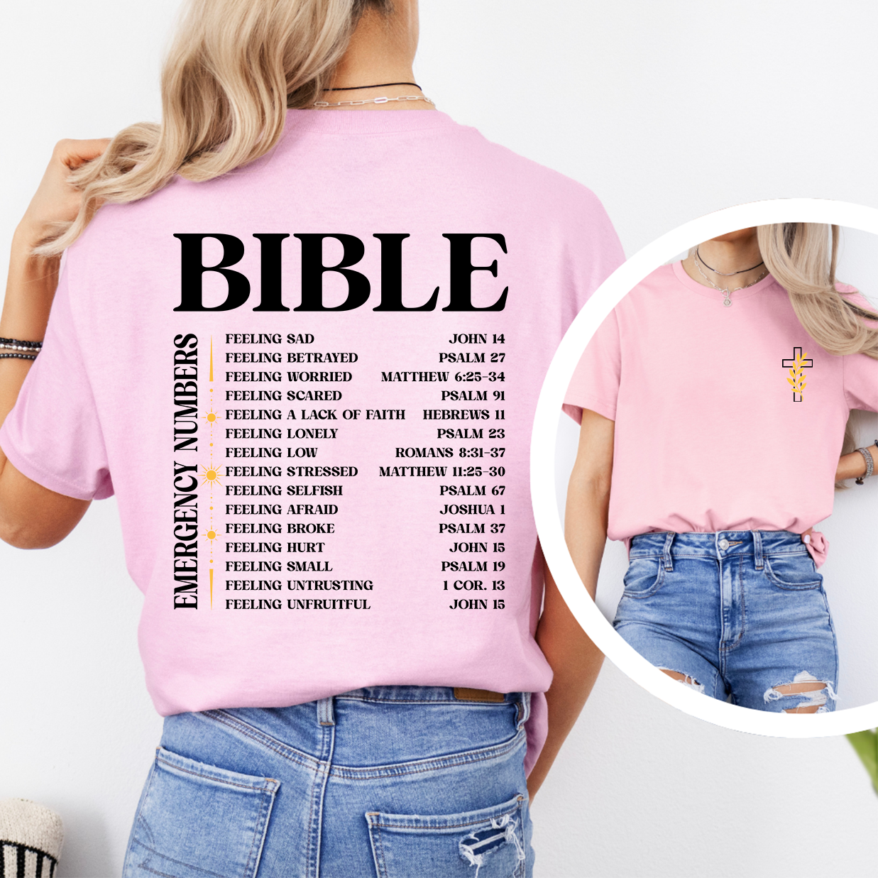 T-shirt Bible Emergency Numbers
